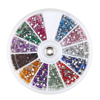 Rhinestone Nail Art Decorations - 12 Colors - image 1