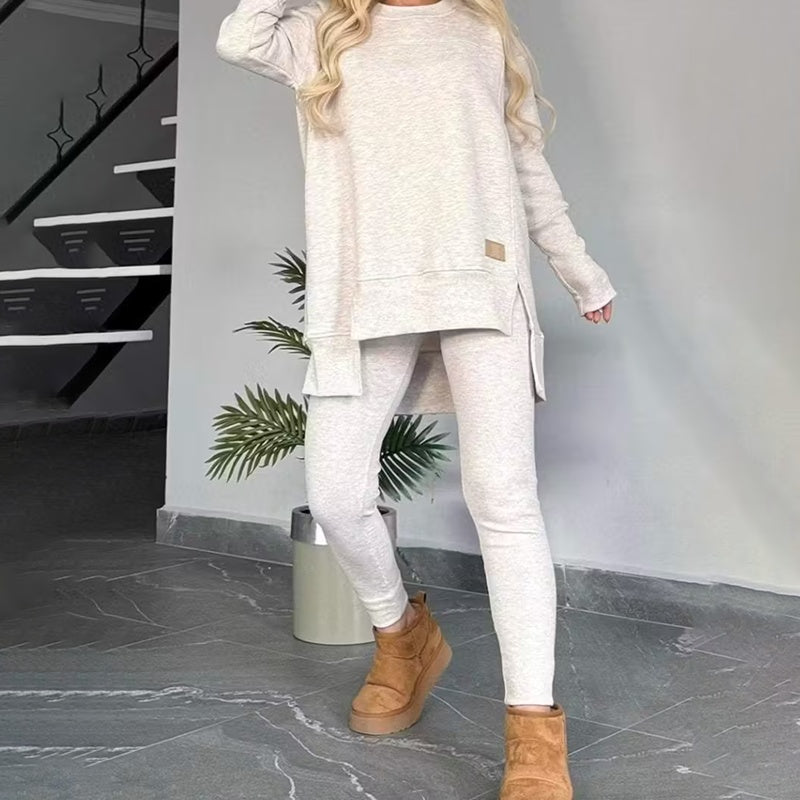 Conjunto de casa de 2 piezas: sudadera con abertura lateral y leggings - image 3
