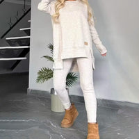Conjunto de casa de 2 piezas: sudadera con abertura lateral y leggings - image 3