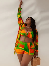 Tropical Print Two-Piece Swimsuit with Cover-Up - image 4