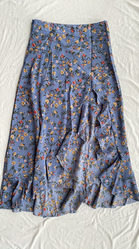 Printed Ruffled Side Slit Skirt - image 6