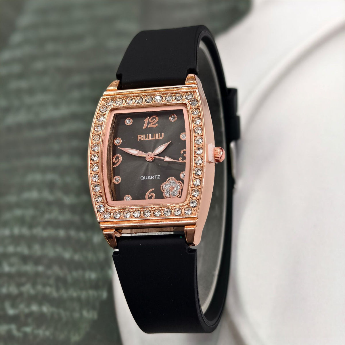 Barrel Case Silicone Strap Women's Watch - image 2