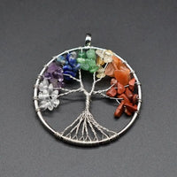 Tree of Life Pendant Necklace with Natural Gemstone Crystals - image 5