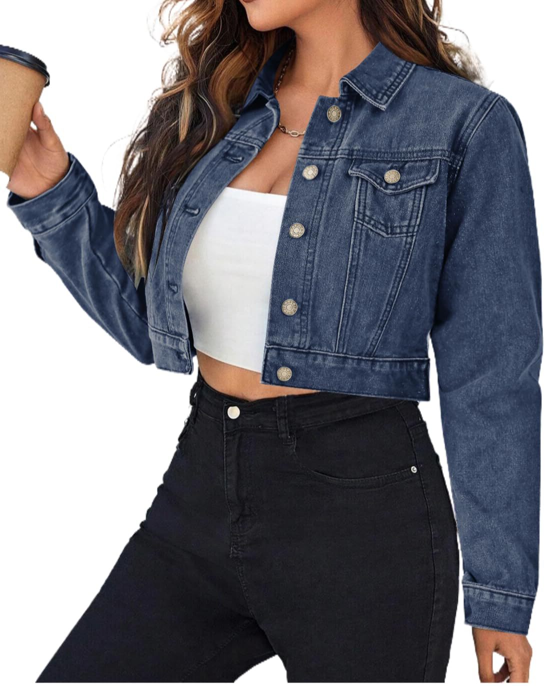 Women's Cropped Denim Jacket - image 4