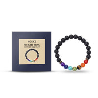 Pulsera ajustable trenzada de piedra volcánica de colores - image 1