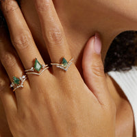 Natural Moss Agate Ring - image 3