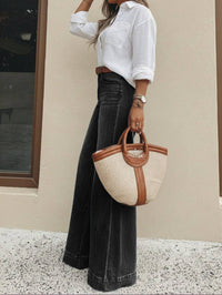 Vintage Washed Black Wide Leg Jeans - image 6