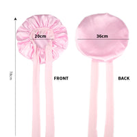 Satin Sleep Bonnet With Bow Knot, Elastic Wide Band Night Cap, Silk Like Satin Hair Bonnet For Women - image 8