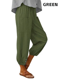 3pcs High-Waisted Button Wide-Leg Pants Cropped, Comfy & Effortlessly Chic - image 4