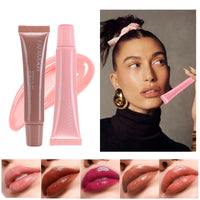 Glossy Lip Glaze Waterproof Long Lasting Lip Gloss Glossy Mirror Tea Red Liquid Lipstick Doodle Lip Korean - image 2
