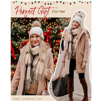 Winter Scarf For Women Oversized Plaid Tassel Shawl Wrap - image 5