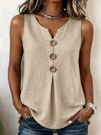 Women's Solid Color Casual V-neck Sleeveless Top - image 10