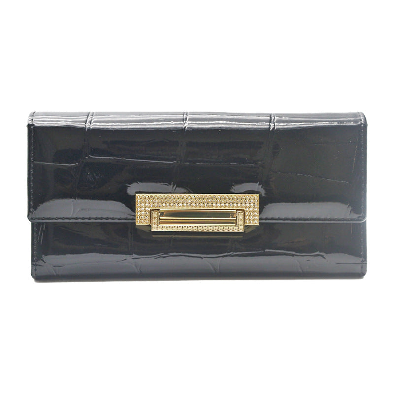 Patent Leather Stone Pattern Long Wallet - image 8