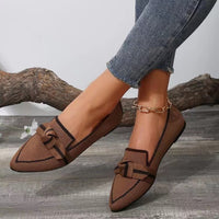 Women's Pointed Toe Bow Knit Flats, Slip-On - image 2