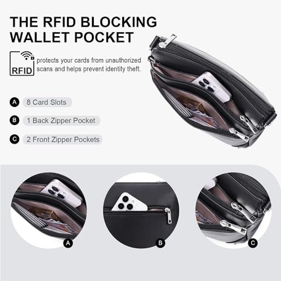 Crossbody Bag For Women, RFID Vegan Leather Medium Purse - image 7
