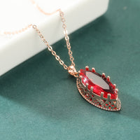 Red Marquise Crystal Pendant Necklace - image 2