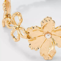 Stretch Flower Bracelet - Gold - image 3
