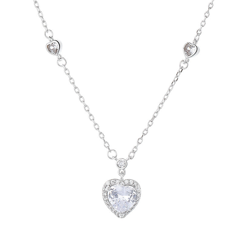 Collar con dije de corazón de cristal - image 5