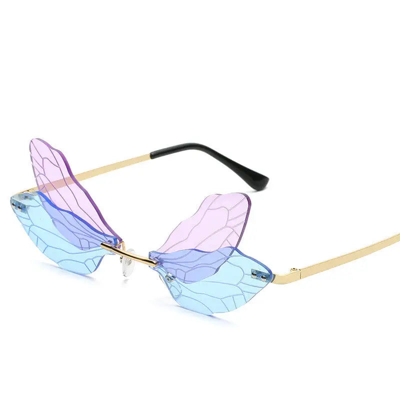 Gafas de sol sin montura estilo ala de libélula - image 3