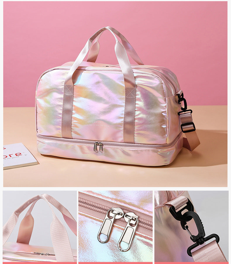 Women's Iridescent Gym Duffel Bag with Shoe Compartment - image 10