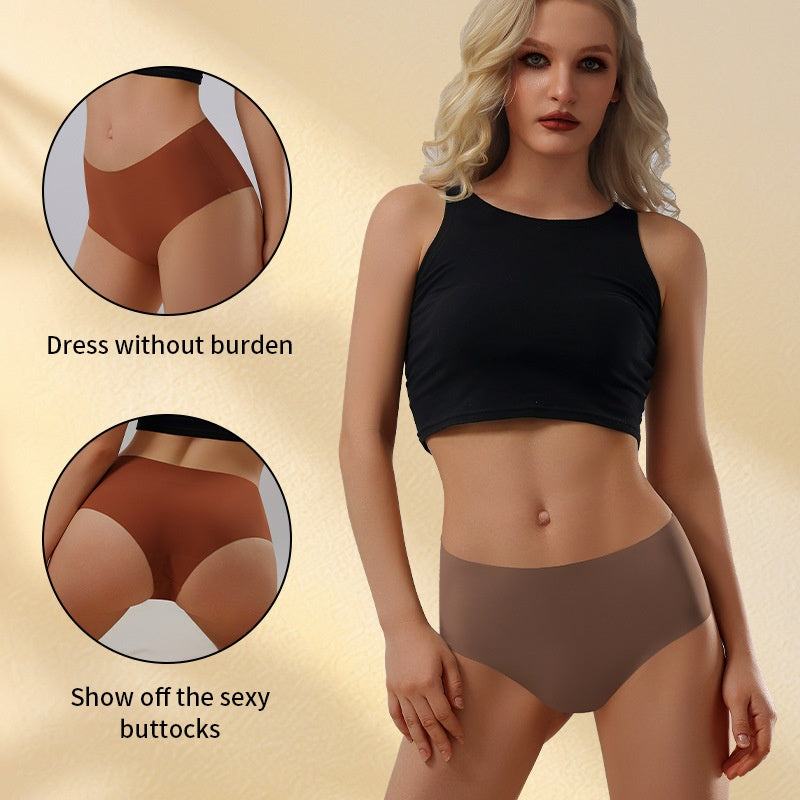 Women's Plus Size Ice Silk Seamless Low Waist Thong Panties - image 4