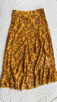 Printed Ruffled Side Slit Skirt - image 7