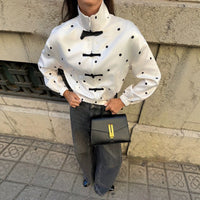 Knot Button Belted Zip-Up Jacket - image 2