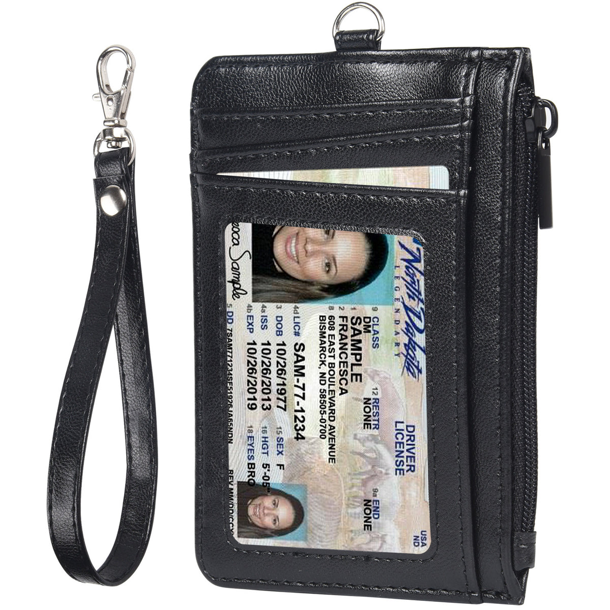 Faux Leather Zip Multi-Card Holder - image 7