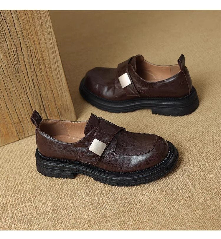 Women's Chunky Sole Hook-and-Loop Loafers - image 7