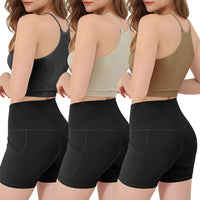 Women's 3 Pack Ribbed Crop Tank Tops, Sleeveless - image 12