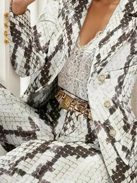 Women’s Snake Patterned Suit Pants Two-piece Set, Snake Patterned Suit Pants Set - image 3
