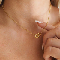 18K Gold Plated Double Ring Pendant Necklace - image 1