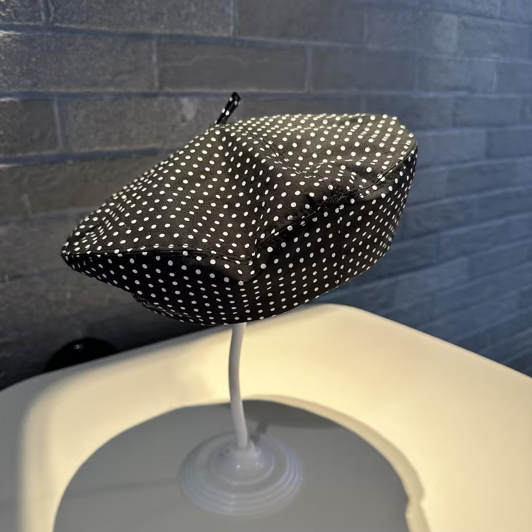 Dot Pattern Bow Tie Strap High-profile Appearance Level Sun Protection Baseball Cap - image 7