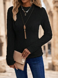 Ribbed Long Sleeve Basic Top - image 2