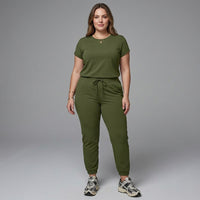 Women's Casual Round Neck Top & Pocket Pants Set - image 6