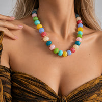 Acrylic Gradient Bead Clavicle Necklace - image 3