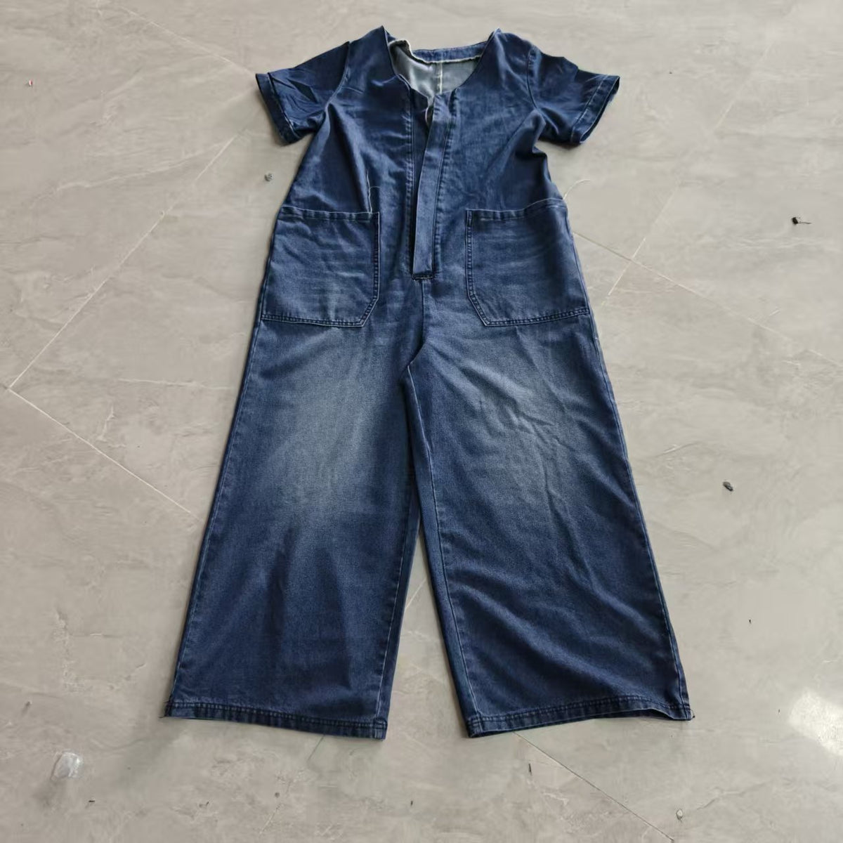 Comfortable Pocketed Short-Sleeve Casual Wide-Leg Jumpsuit - image 10