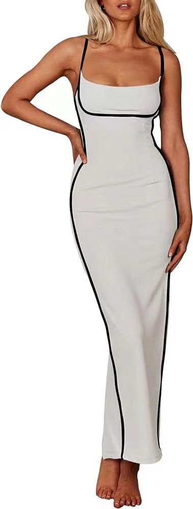 Off-Shoulder Color Block Bodycon Dress