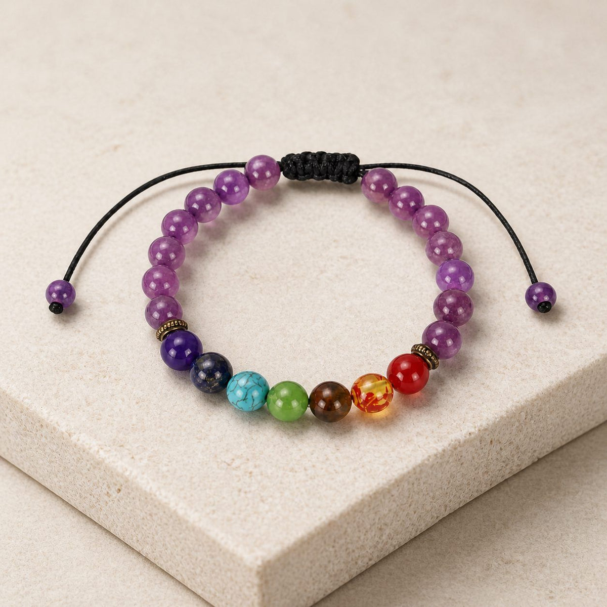 Purple Stone-Look Bead Bracelet - image 2