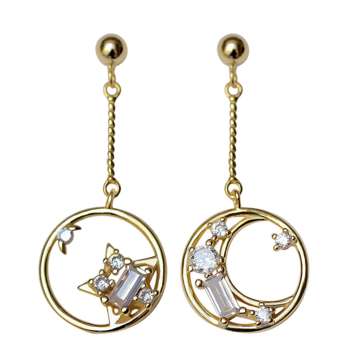 Star & Moon Zircon Earrings