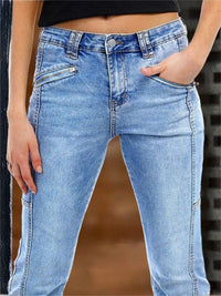 Women's High Waist Light Blue Bootcut Jeans - image 2