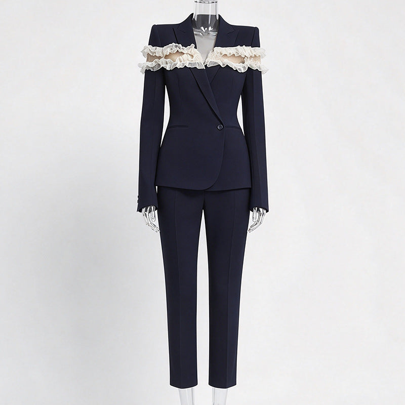Mesh Panel Jacket and Pants Set - image 2