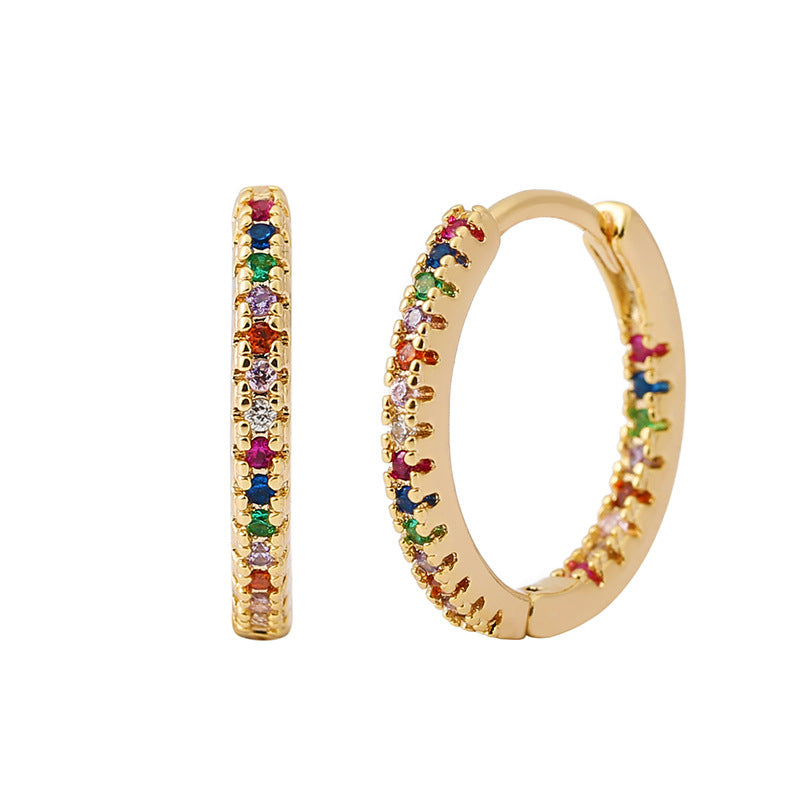 Ear cuffs de aro con circonitas multicolor - image 6