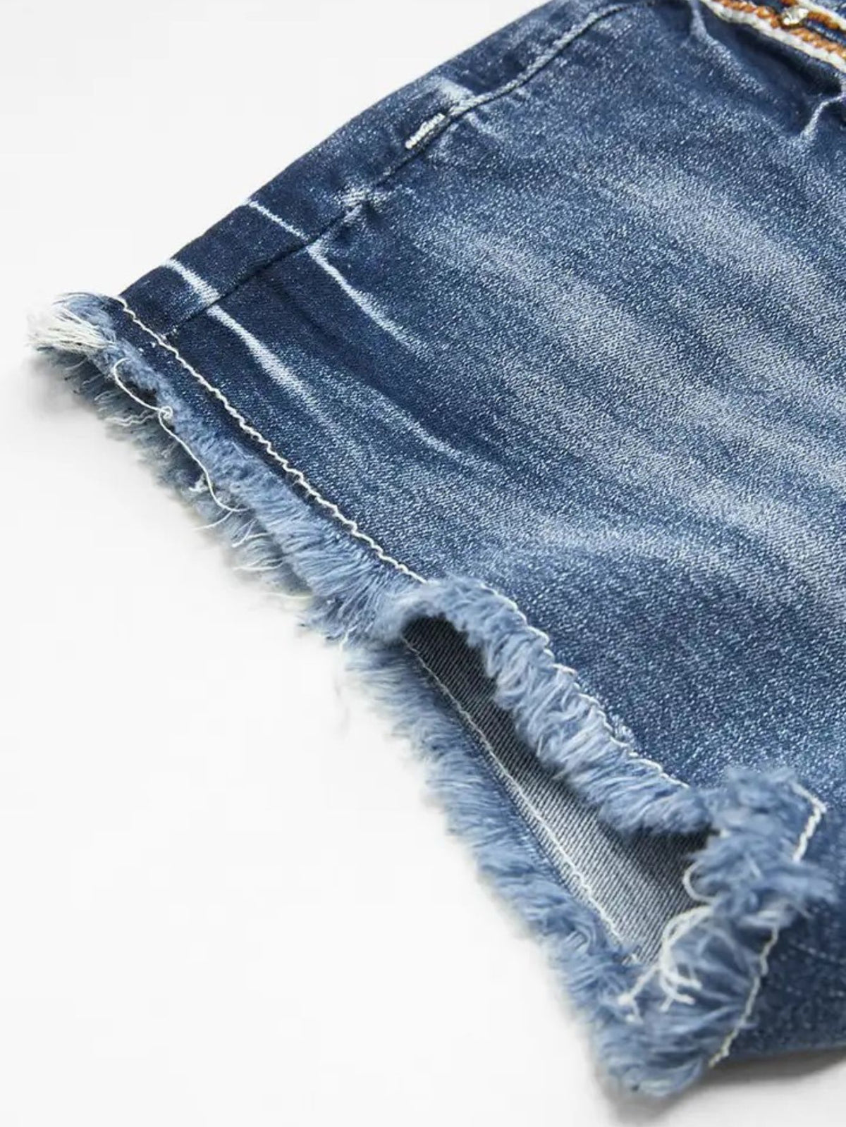 Shorts de mezclilla bordados de tiro alto - image 5