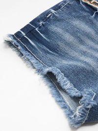 Shorts de mezclilla bordados de tiro alto - image 5