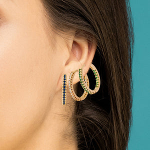 Ear cuffs de aro con circonitas multicolor