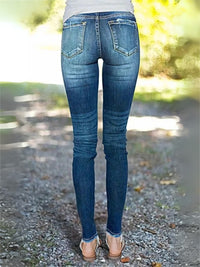 Light Blue High-Waist Ripped Skinny Jeans - image 7