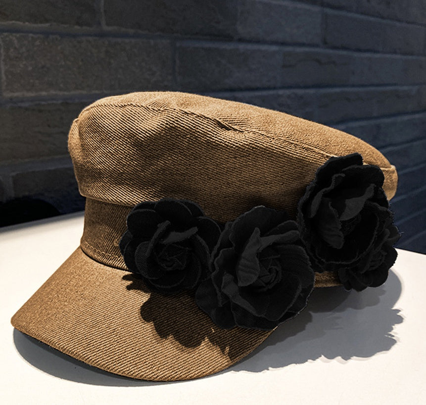 Women's Newsboy Cap with Flowers - image 6