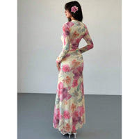 Floral Tulle Long Sleeve Maxi Dress - image 2