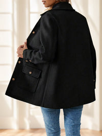 Casual Solid Color Multi-Pocket Jacket, Versatile For Autumn Winter - image 4